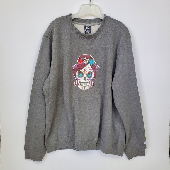 STARTER Tops - STARTER Oversized Sweatshirt with Candy Skull Size XL - Like NEW!